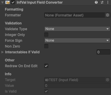 InfValInputField component