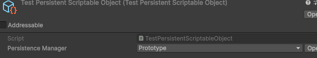 Persistence Manager dropdown on a PersistentScriptableObject