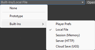 Open manager dropdown
