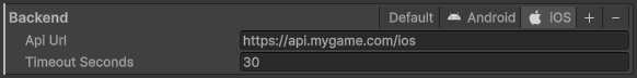 A per-platform section with its tabs